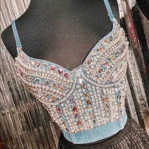 AB Crystal Princess Rhinestone Bustier Top